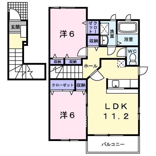 シャンブルブランＢの間取り