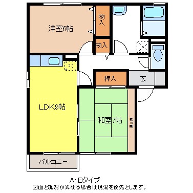 塩尻市大字大門のアパートの間取り