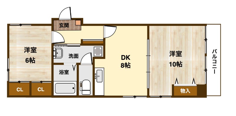 呉市本通のマンションの間取り