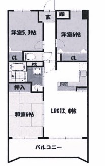 明石市大久保町江井島のマンションの間取り