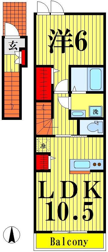 足立区伊興のアパートの間取り