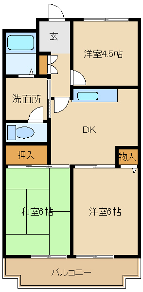 尼崎市大庄北のマンションの間取り