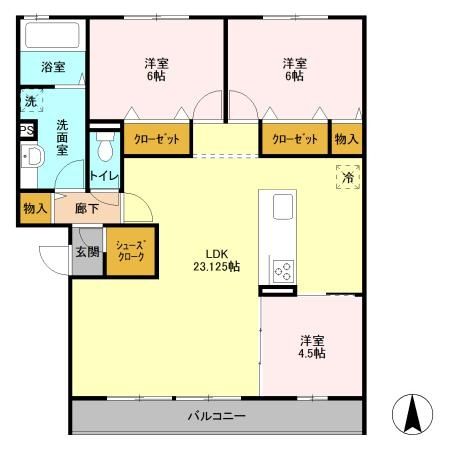 【印西市西の原のアパートの間取り】