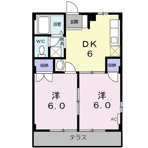 大垣市熊野町のアパートの間取り