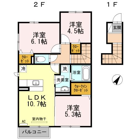 セジュール田村西　B棟の間取り