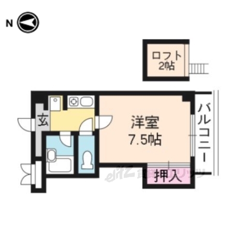 京都市伏見区深草西浦町７丁目のマンションの間取り