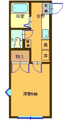 仙台市青葉区水の森のアパートの間取り