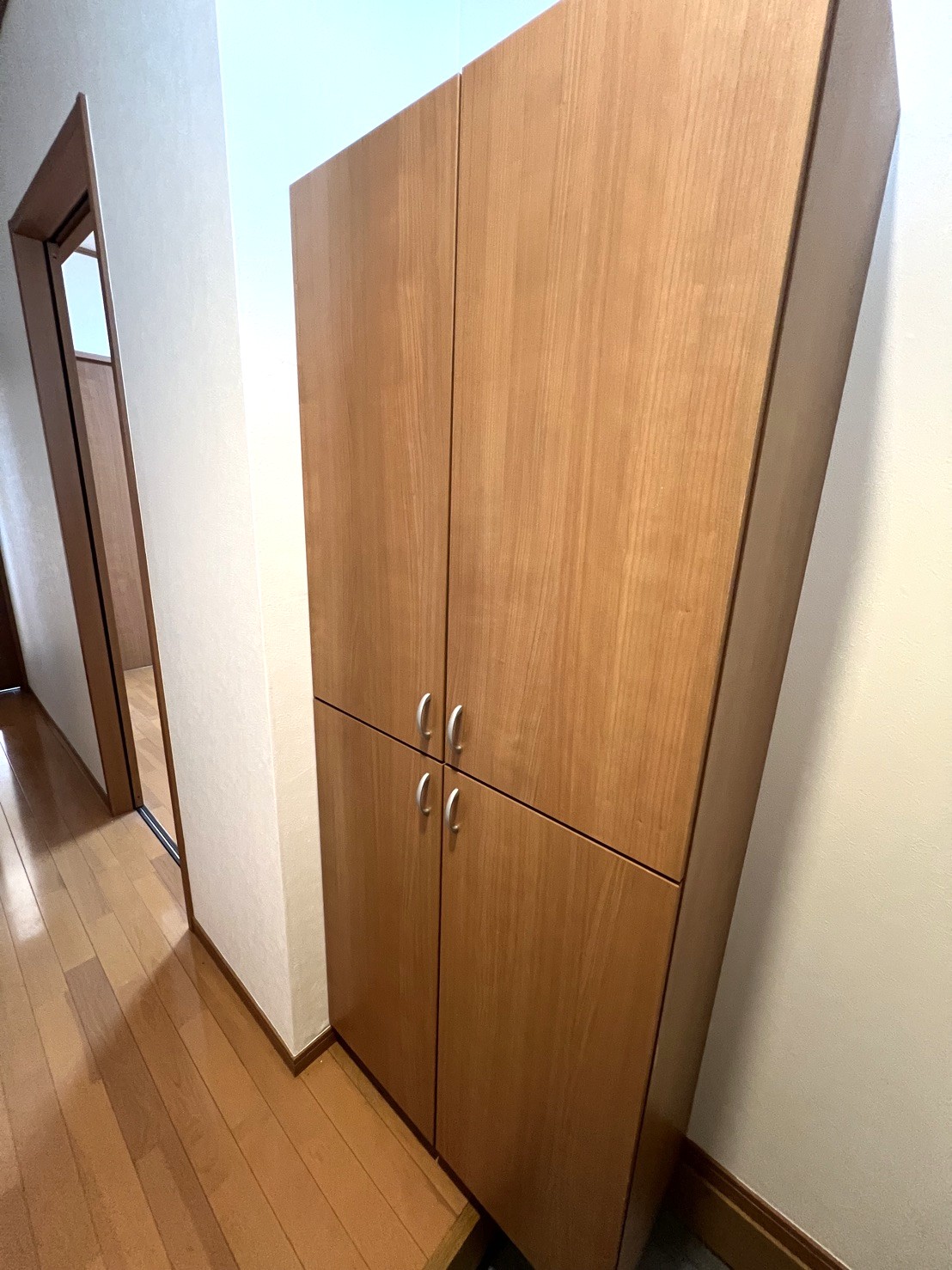 玄関　ハイタイプのシューズボックス　すっきり片付けられそうです。