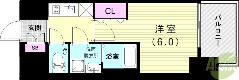レジュールアッシュ神戸ヴィヴァンの間取り写真