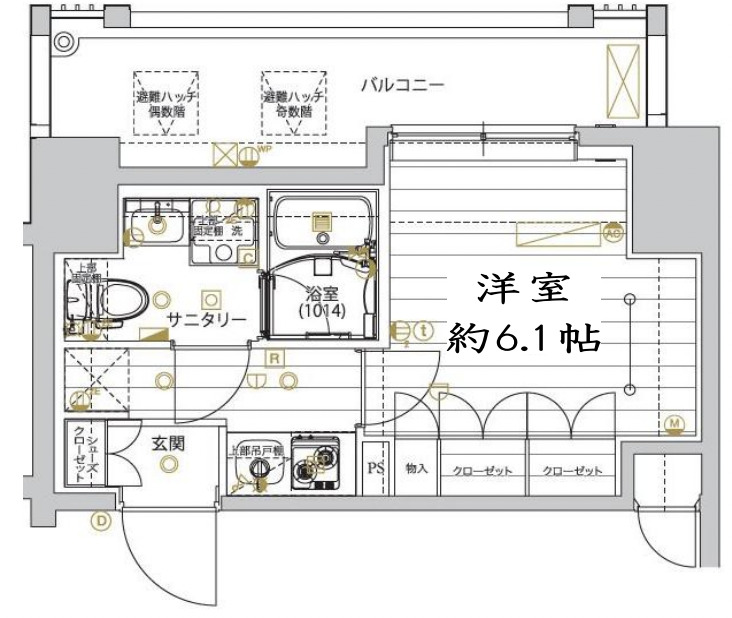 京急本線 新馬場駅 徒歩5分 12階建 築6年の間取り写真
