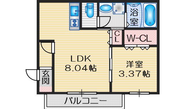 フィユフラッツ豊津リュクスの間取り写真