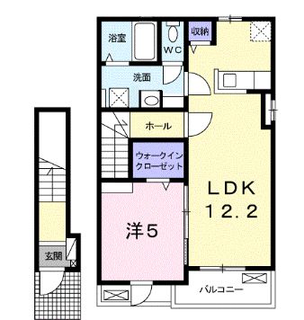 福山市幕山台のアパートの間取り