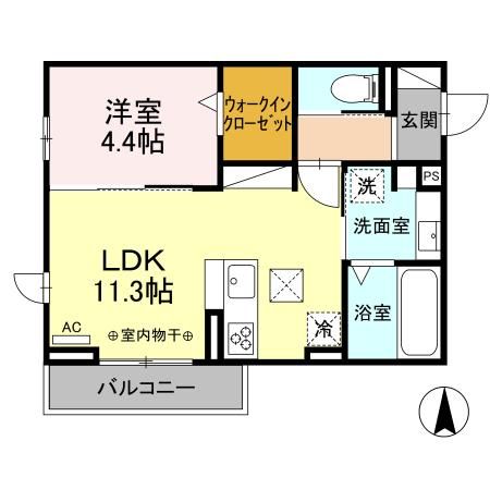 D-ROOM茜部中島　A棟の間取り