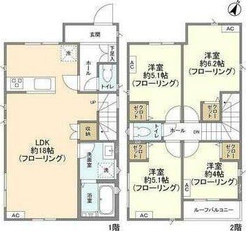 千葉県鎌ヶ谷市東鎌ケ谷３（一戸建）の賃貸物件の間取り