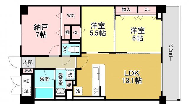 吹田市佐井寺のマンションの間取り