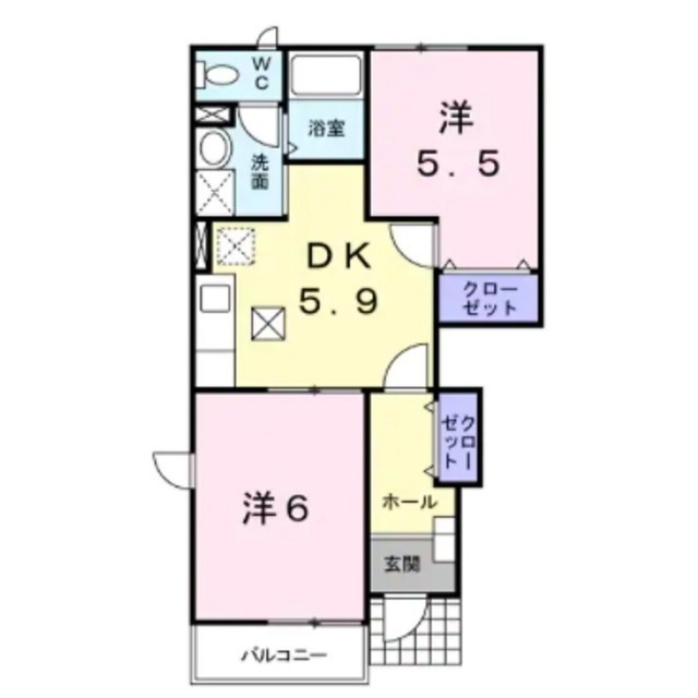 佐久市跡部のアパートの間取り