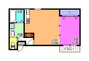 加古川市加古川町北在家のアパートの間取り