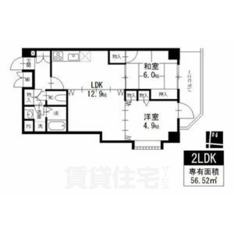 名古屋市瑞穂区松月町のマンションの間取り