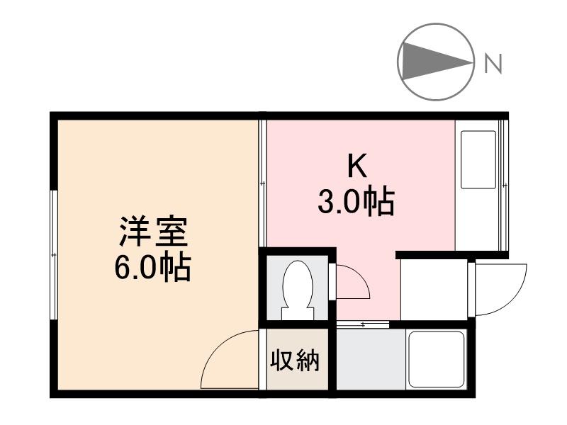 高松市福岡町のアパートの間取り