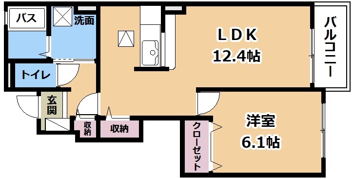 大津市平津のアパートの間取り