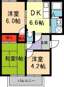 川西市平野のアパートの間取り