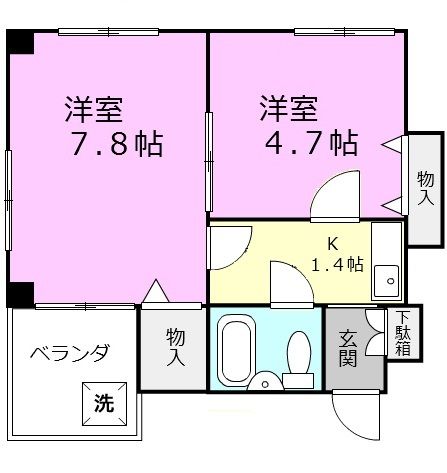 和歌山市毛見のマンションの間取り