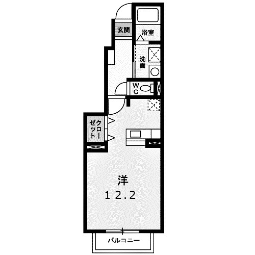 高崎市日高町のアパートの間取り