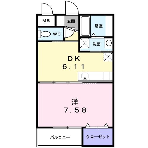 【京都市下京区下長福寺町のマンションの間取り】