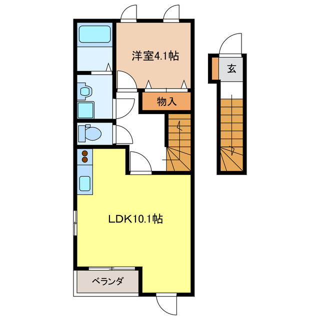 岐阜市薮田南のアパートの間取り