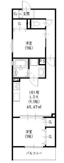 クリエオーレ観月橋の間取り