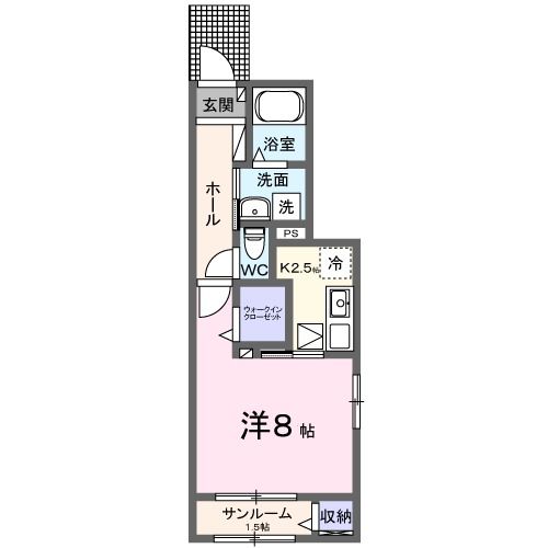 【水戸市姫子のアパートの間取り】