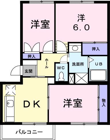 上尾市二ツ宮のマンションの間取り