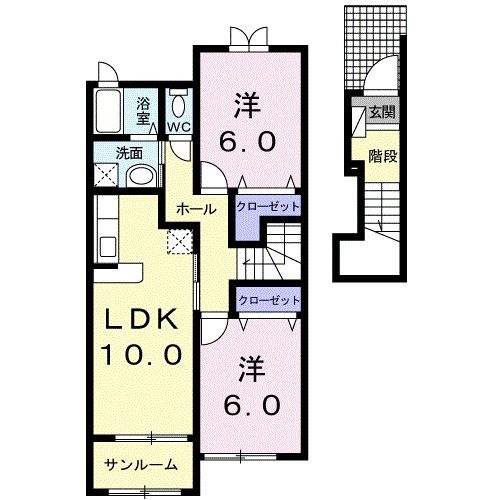 十日町市四日町新田のアパートの間取り