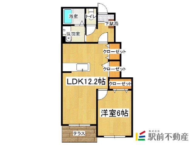 大川市大字本木室のアパートの間取り