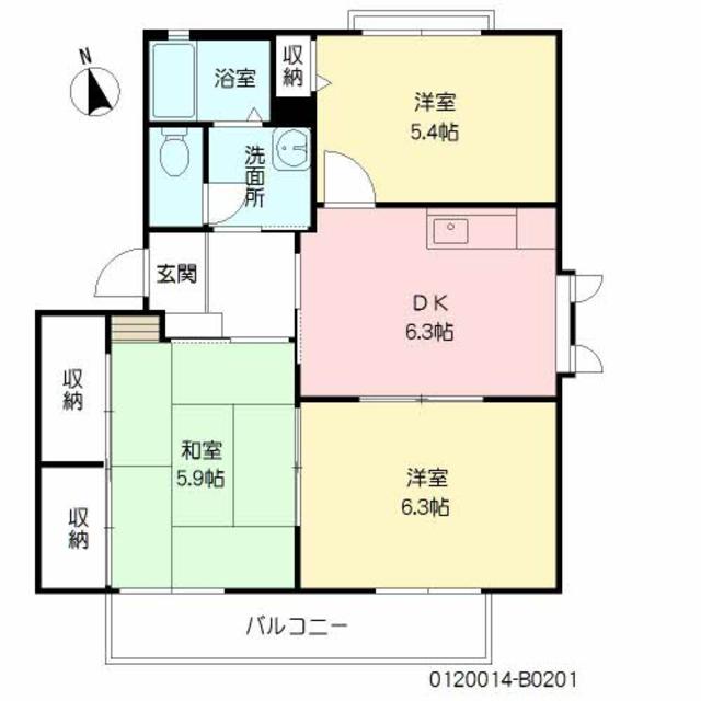 サンヒルズ　Ｂ棟の間取り