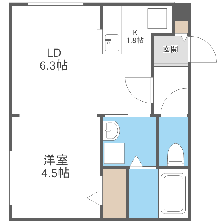 ＧＩＲＡＦＦＥ東札幌の間取り