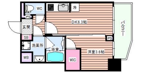 大阪市西区西本町のマンションの間取り