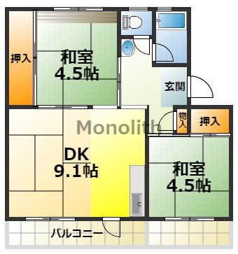 和泉市光明台のマンションの間取り