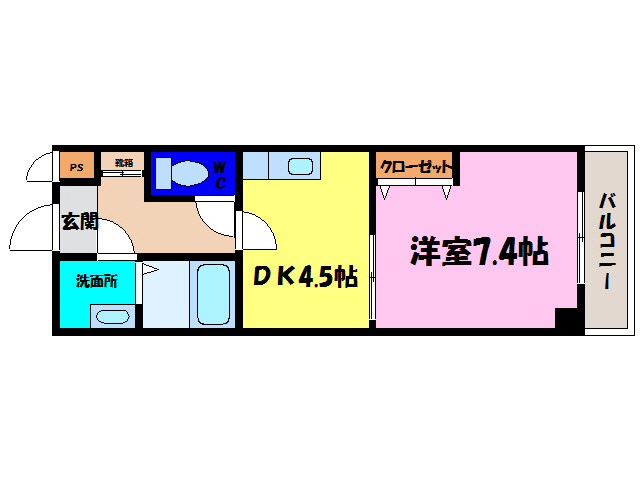 野洲市北野のアパートの間取り