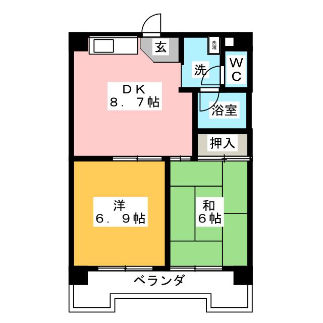 レスカール一番町の間取り