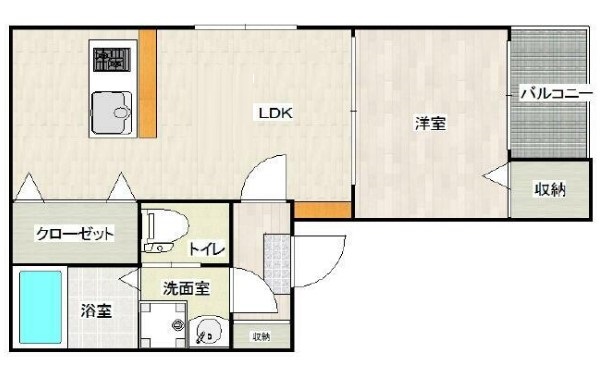 足立区竹の塚のアパートの間取り