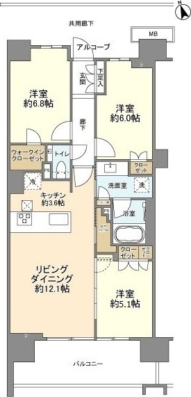 世田谷区玉川のマンションの間取り