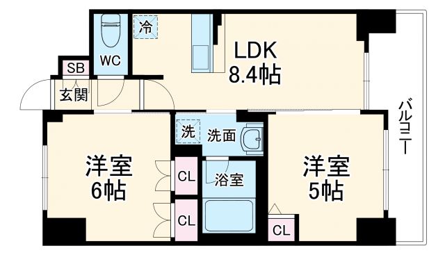 大阪市中央区糸屋町のマンションの間取り