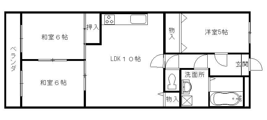 八尾市本町のマンションの間取り