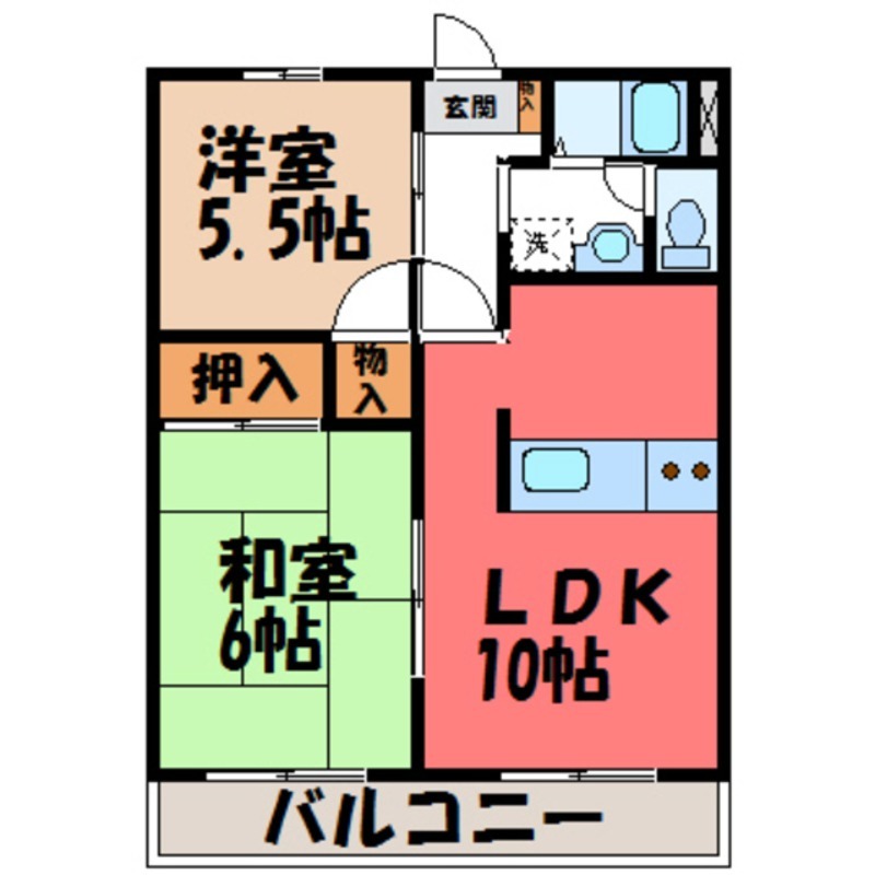 【筑西市岡芹のマンションの間取り】