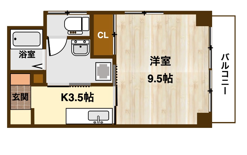 呉市本通のマンションの間取り