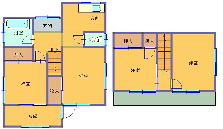 【長瀞町　戸建貸家の間取り】