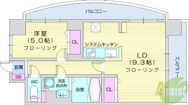 レジディア榴岡公園の間取り