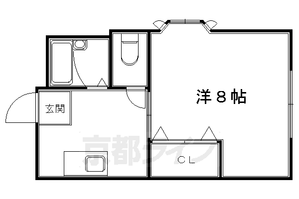 京都市左京区北白川久保田町のアパートの間取り