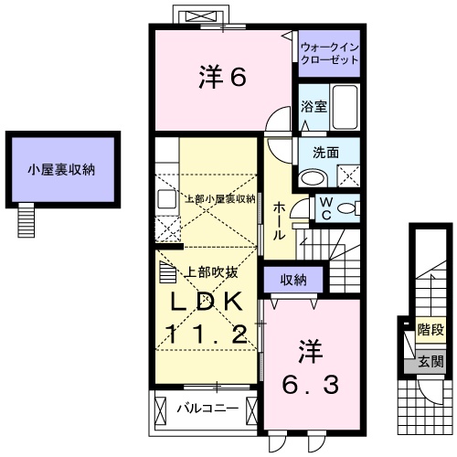 西脇市西脇のアパートの間取り